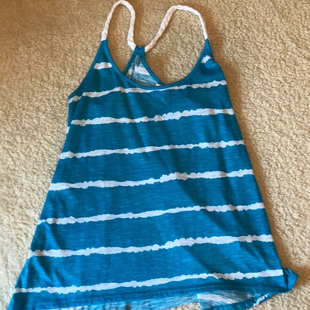 OP blue and white striped rope tank top